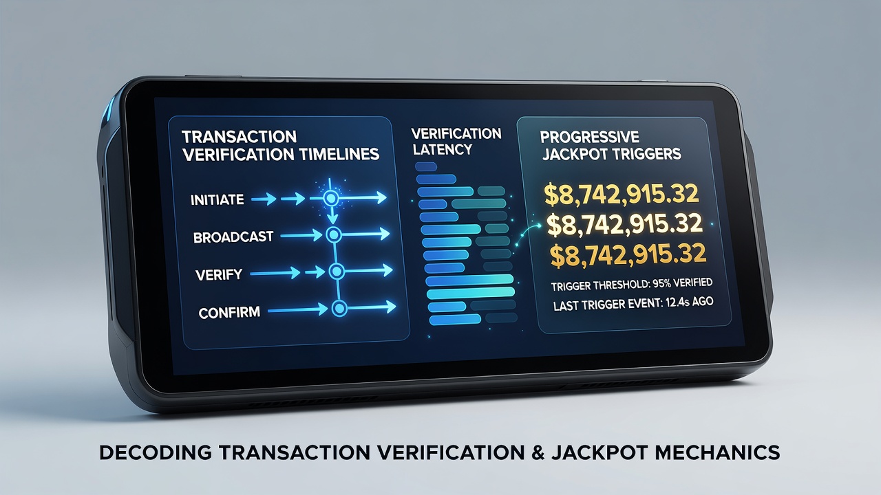 Close-up of loyalty dashboard on smartphone showing verified transactions feeding into progressive jackpot pool