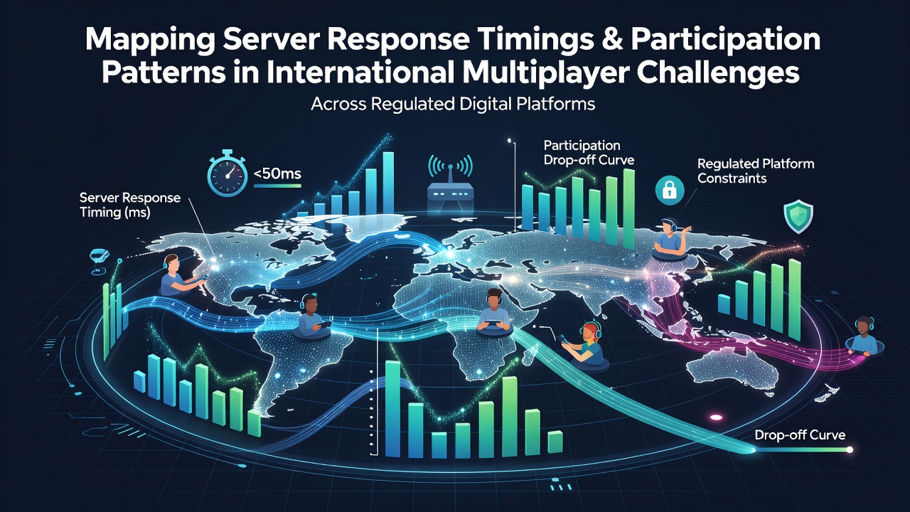 Server response timing analysis dashboard showing latency metrics across global multiplayer platforms