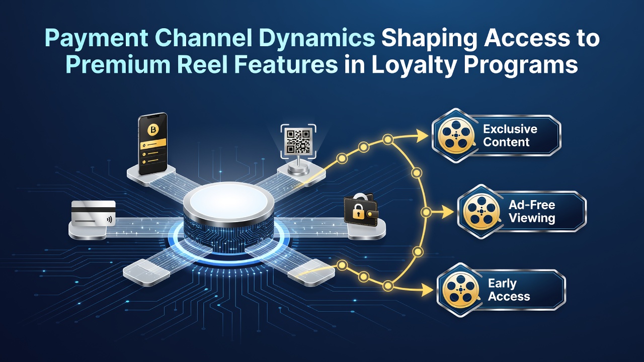 Illustration of payment channels connecting to premium reel access in casino loyalty programs